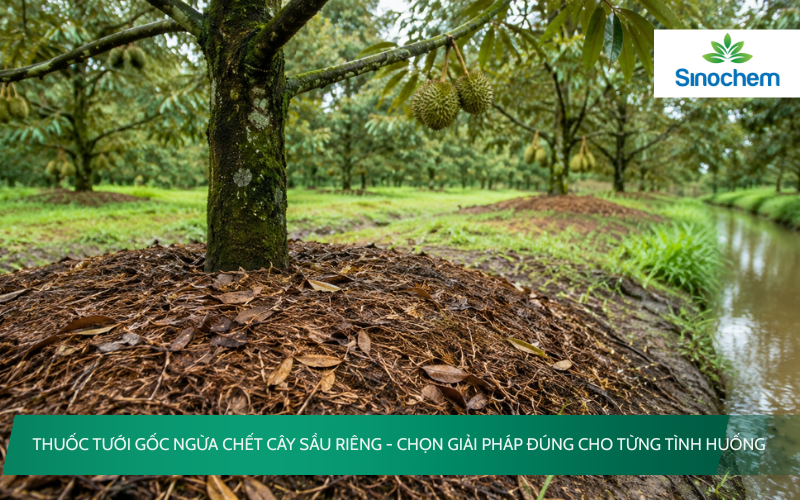 Thuốc tưới gốc ngừa chết cây sầu riêng